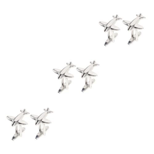 HOMSFOU 3 Paare Herren Manschettenknöpfe Flugzeug Design Stilvolle Cufflinks Hochwertigem für Anzüge und Formelle Anlässe Dekorative Hemdknöpfe Business und Freizeit von HOMSFOU