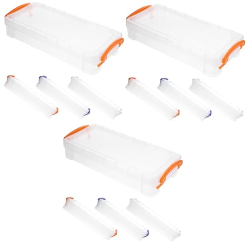 HOMSFOU 3 Sätze Aufbewahrungsbox Für Federmäppchen Aufbewahrungsboxen Federmäppchen Mit Großem Fassungsvermögen Bleistift Aufbewahrungsbox Für Stifte Fall Etui Zufällige Farbe 4 Stück * 3 von HOMSFOU