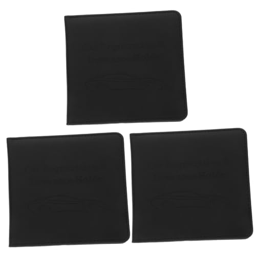 HOMSFOU 3 Stück Führerscheinschutz Für Autokartenhalter Lizenz Abdeckung Schützend Anmeldung Kfz-versicherungs- Und Zulassungskarteninhaber Autokarten-geldbörse Black Leder von HOMSFOU