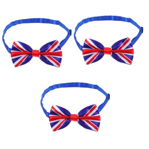 HOMSFOU 3 Stück Herren-Fliege Mit Britischer Flagge Union Jack-Fliege Britische Flagge Fliege Zum 70 Jahrestag Partygeschenk Britische Fliege Kragen Herren-Krawatte Herren-Kette von HOMSFOU