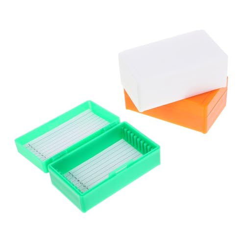 HOMSFOU 3 Kartons Schiebekasten Probenbox aus Tabletts pathologische Platte Folien Klammern Mikroskop-Objektträgerhalter Aufbewahrung von Objektträgern Aufbewahrungskiste von HOMSFOU
