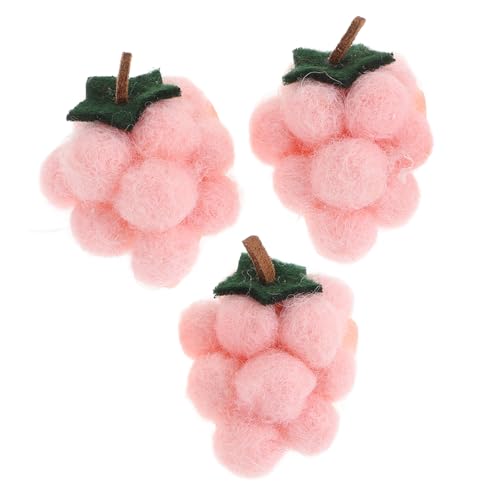 HOMSFOU 3 Stück Simulierte Obsthaarzubehör Haarnadel zum Basteln Haarverzierung Filzhandwerk zum Selbermachen Filzspielzeug zum Basteln pochierte Haarspange Haarnadelmaterial gefühlt Rosa von HOMSFOU