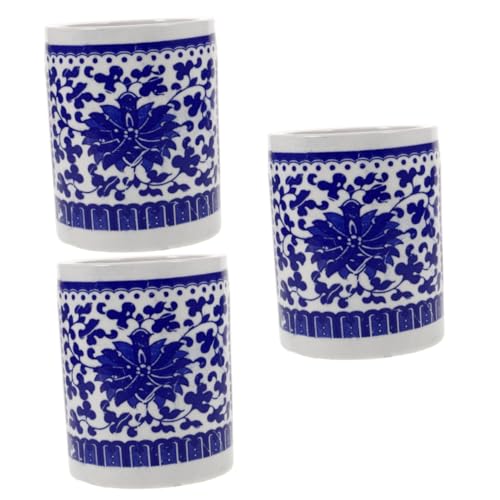HOMSFOU 3 Teiliger Pinselhalter Schreibtisch Organizer Bleistift Organizer Tasse Kalligraphie Porzellan Bleistifthalter Bleistifthalter Und Organizer Schreibtisch Organizer von HOMSFOU