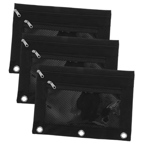 HOMSFOU 3Stücke Bleistiftbeutel aus Oxford Reißfest und Schmutzabweisend Transparente Dokumententaschen für Schule und Reisen zur Aufbewahrung von Schreibwaren von HOMSFOU