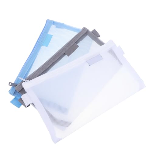 HOMSFOU 3stücke Netz-federmäppchen Tragbare Schreibwarenbehälter Aus Mesh Dokumententaschen Mit Sichtfenster Schreibwaren-Organizer Für Lehrer Und Schüler von HOMSFOU