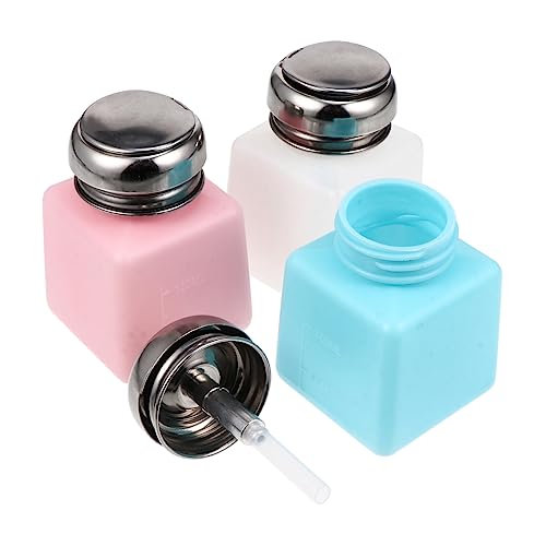 HOMSFOU 3st Flasche Nagelentferner Glas Nagellackentferner Nach Unten Drücken Pumpe Spender Flüssige Pumpspendern- Flasche Pumpspender. Flüssigkeitspumpe Plastik Makeup Entferner Reisen von HOMSFOU