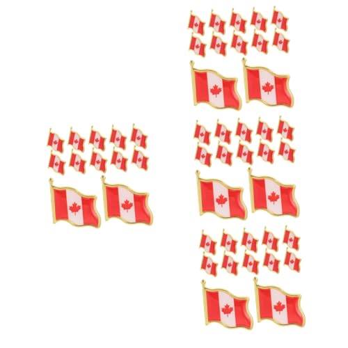 HOMSFOU 4 Sätze Fahnenbrosche Ahornblatt Stifte Flagge Abzeichen National Oh Damit Nicht Patch Broschen Reversnadel Schal Brosche Anstecknadel Aus Metall Kragennadel Rot Eisen 25 Stück * 4 von HOMSFOU