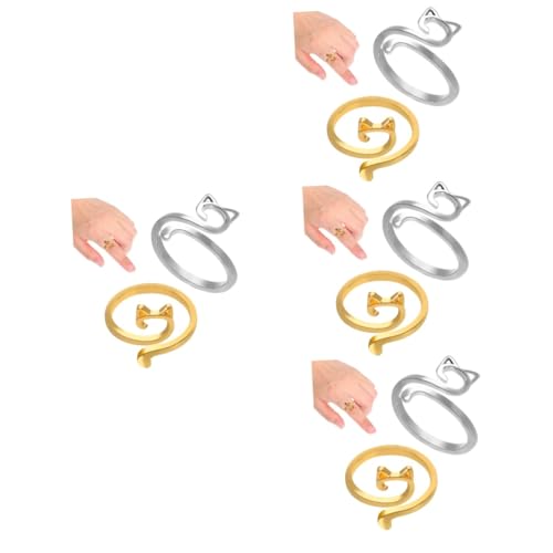 HOMSFOU 4 Sätze Häkelringe Für Garnführung Teiliges Mit Verstellbarem Design Für Häkeln Stricken Einzigartiges Katzenohren Design Langlebig Praktisch 4 Stück * 4 von HOMSFOU