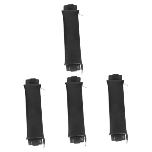 HOMSFOU 4 Stück Federmäppchen Schreibwarenbeutel Beutelhalter Notebook-stifthaltertasche Stifthalter Mit Gummiband Reißverschlusstasche Notebook-stifttasche Black Pu von HOMSFOU