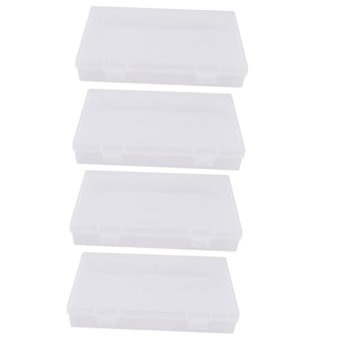 HOMSFOU 4 Stück Große Transparente Stiftebox Multifunktionaler Kunststoff Aufbewahrungsbehälter für Stifte Schreibwaren mit Hoher Kapazität Leicht und Praktisch für Schule und Büro von HOMSFOU