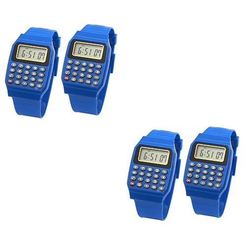 HOMSFOU 4 Stück Taschenrechner-Armbanduhr Für Kinder Tragbare Uhr Mit Taschenrechner Kinder Taschenrechner Armbanduhr LCD-Bildschirm-rechner Für Kinder Handgelenk Kleinkind LCD Bildschirm von HOMSFOU