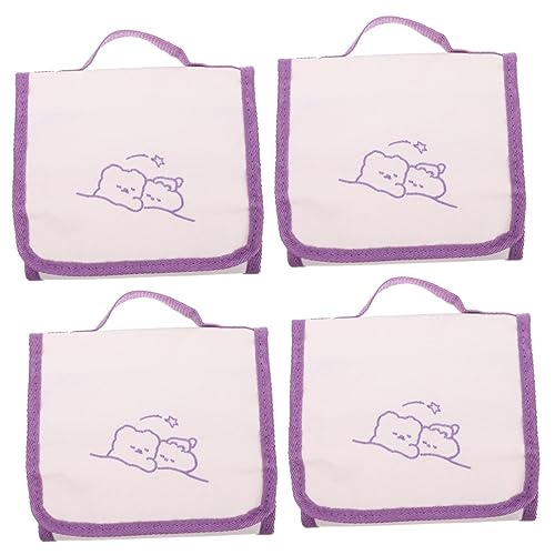 HOMSFOU 4 Stück Kosmetiktasche Make-up-Tragetasche Kulturbeutel Kosmetik-Organizer Zum Aufhängen Markierstift Etui Make-up-Tasche Rasierbeutel Fräulein Falten Textmarker Polyester Violett von HOMSFOU