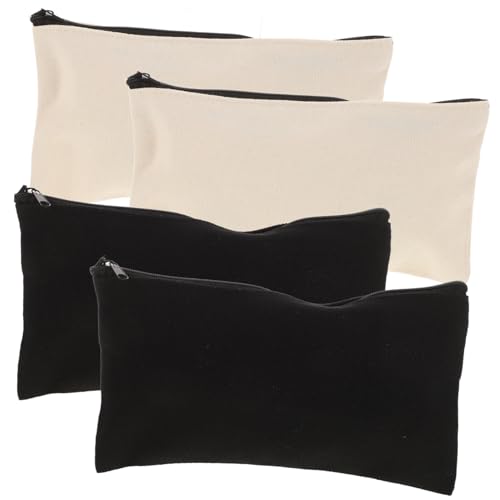 HOMSFOU 4 Stück Teiliges Canvas Reißverschluss Etui Multifunktionale Handliche Aufbewahrungstasche Langlebig Leicht für Stifte Kosmetik Bastelbedarf Praktische Organisation für Erwachsene von HOMSFOU