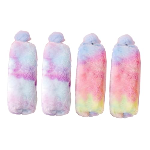 HOMSFOU 4 Stück Teiliges Plüsch Federmäppchen Weiche Bunte Stiftetaschen für Mädchen Kuschelige Schreibwaren Aufbewahrungstaschen Praktisch und Geräumig als Stifteetui für Schule und Büro von HOMSFOU