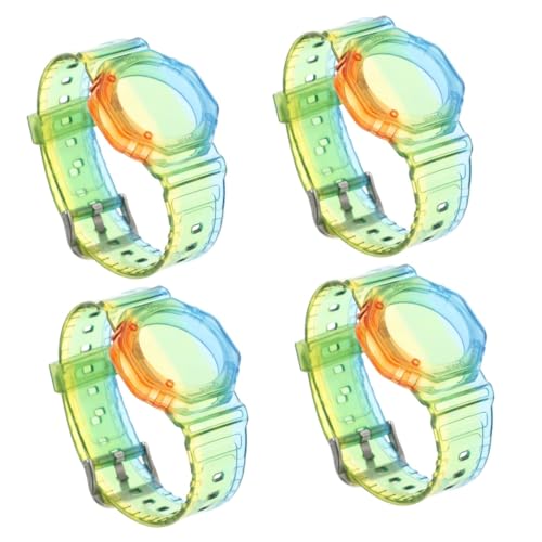 HOMSFOU 4 Stück Tracker Armband Tpu Schutzhülle Transparent Regenbogen Kratzer Kompatibel mit Apple Wasserfest Hautfreundlich Leicht zu Reinigen Langlebig und Stoßfest für Jungen und von HOMSFOU