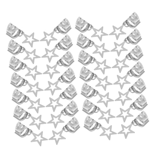 HOMSFOU 40 Stück Teiliges Sternanhänger Haarschmuck für Zöpfe Verstellbare Offene Haarringe Hohles Stern Design Sicherer Halt Dreadlock Accessoires für Festival und Alltag von HOMSFOU