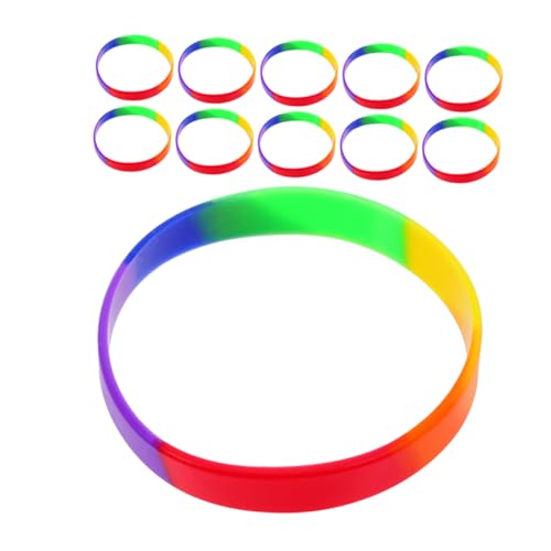 HOMSFOU 42 Stück Regenbogen Armbänder für und Party Dekorationen Elastische Gummibänder für Pride Events und Feierlichkeiten von HOMSFOU