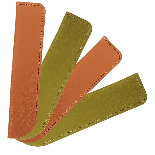 HOMSFOU 4Stücke Teiliges Stiftetui aus Leder und Hellbrauner Farbvariante Stifthalter für Füllfederhalter und Kugelschreiber Praktisch für Schule und Langlebig von HOMSFOU