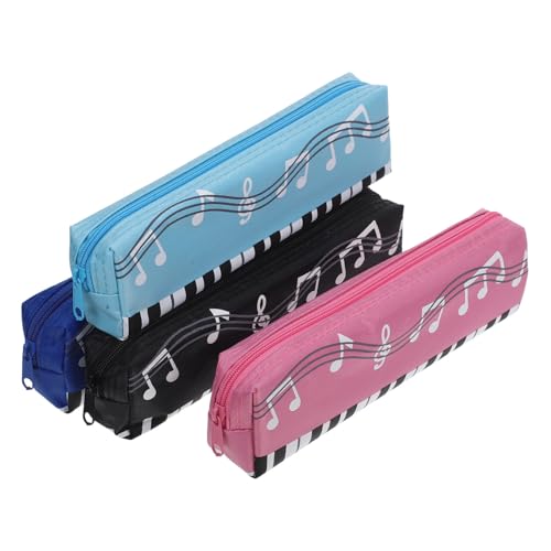 HOMSFOU 5 Sätze Mäppchen Pencil Case Musiknoten-bleistiftbeutel Studenten Schmucklos Bleistiftbeutel Für Mädchen Briefpapier Zum Thema Musik Oxford-Stoff 4 Stücke * 5 von HOMSFOU