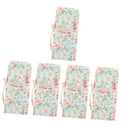 HOMSFOU 5 Stück Rollstift Wickeltaschen Federmäppchen Aus Canvas Federtasche Federmäppchen Aus Canvas Kleine Federtasche Ästhetisches Federmäppchen Kleine Federtasche von HOMSFOU