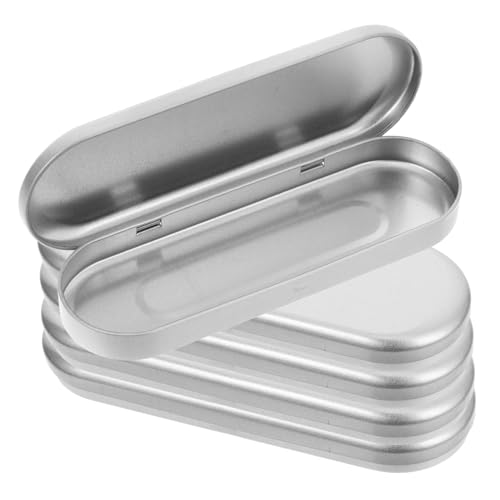 HOMSFOU 5stücke Weißblech Stiftebox Federmäppchen Aus Schreibwaren-Organizer Mit Scharnierdeckel Vielseitige Behälter Für Stifte Radiergummis Und Und Stilvoll Für Schule Und Büro von HOMSFOU