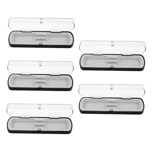 HOMSFOU 5 Stück Teiliges Klarer Kunststoff Stiftebox Rechteckiger Organizer Staubdicht Transparenter Stifthalter für Büro Schule und Schreibtischorganisation von HOMSFOU