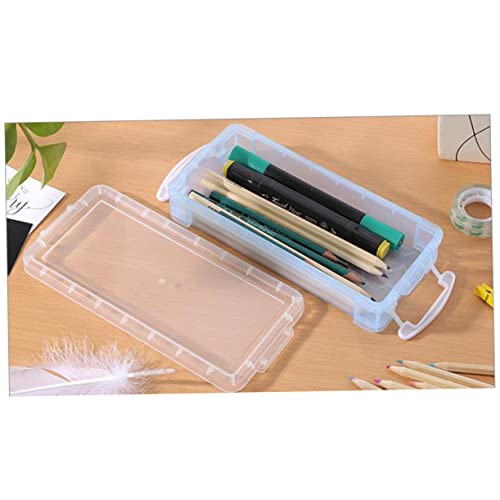 HOMSFOU 5 Stück Teiliges Transparentes Kunststoff Stifteetui Multifunktionale Aufbewahrungsbox für Schreibwaren Geeignet für Schule Büro und Kreative Projekte Zufällige von HOMSFOU