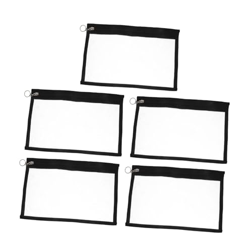 HOMSFOU 5 Stück Transparente wasserdichte PVC Stifttaschen mit Reißverschluss Kompakte Wiederverwendbare Organizer Beutel für Schule Büro und Reise Sichere Aufbewahrung für Schreibwaren von HOMSFOU