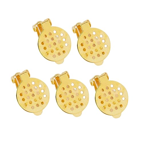 HOMSFOU 50 Stück Diy Ohrclip Mesh Ohrclips Schmuckzubehör Ohrloch Goldfarbend für Damen Ohrschmuck Selber Machen von HOMSFOU