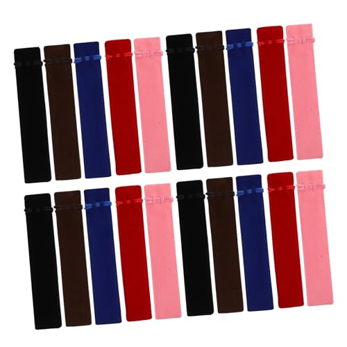 HOMSFOU 50 Stück Fleece -stiftbeutel Bleistifthalter Für Tragetasche Mit Kordelzug Studentische Schreibwaren Bleistifthalter Lehrer Small Pencil Case Flanell von HOMSFOU