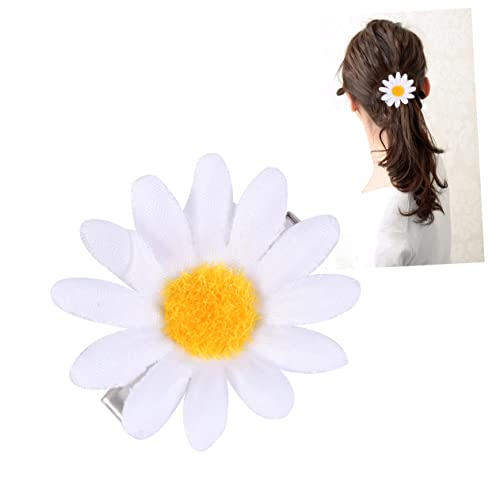 HOMSFOU 50 Stück Braut Haarnadel Krokodilklemme Gänseblümchen Haarspange Daisy Haarnadeln Gänseblümchen-haarschmuck Weiße Gänseblümchen-haarspange Knopf Fräulein Minimalistisch von HOMSFOU