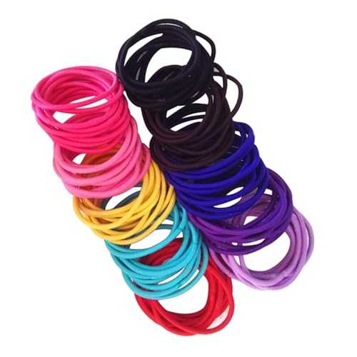 HOMSFOU 50 Stück Nylon Haargummis mit Hoher Elastizität Schonend und Metallfrei Bunte Ponytail Holder für Erwachsene für Pferdeschwanz Flechten und Sport von HOMSFOU