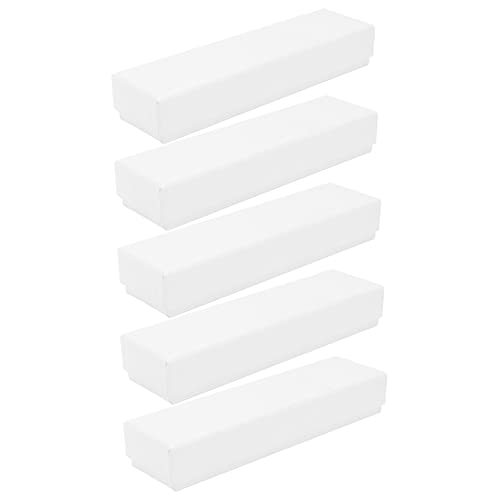 HOMSFOU 5Er-Packung Geschenkbox für Schreibwaren Fall Lieferungen Büro Stiftetui aus Papier Storage Boxes aufbwahrungs-Box Pin-Box Container für Lesezeichen Stifteboxen Karton Weiß von HOMSFOU