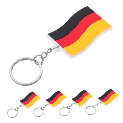 HOMSFOU 5stücke Schlüsselanhänger Mit Deutscher Flagge Aus Weichem Pvc Länderflagge Anhänger Für Rucksack Und Handtasche Tragbarer Schlüsselanhänger Für Auto Zuhause Und Büro von HOMSFOU