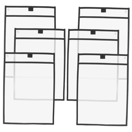 HOMSFOU 6 Stück -Beutel Schwarz löschbar Klassenzimmer Ärmel Veranstalter PVC-Nähtasche Unterrichtsvorräte trocken abwischbare Taschen Schulbürobedarf Schreibwarenspeicherbeutel von HOMSFOU