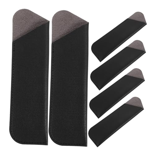 HOMSFOU 6 Stück Schutzhülle für Federmäppchen Brunnen Schutztasche für Stifte Kugelschreibertasche Federtaschen aus Leder Stift Schutztasche Lederstiftbeutel Pu Black von HOMSFOU