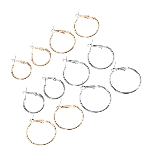 HOMSFOU 6 Stück Teiliges Große Runde Creolen Ohrringe für Damen Minimalistisches Design Geometrisch Vielseitig Kombinierbar Modische Statement Ohrringe in Gold und Weiß von HOMSFOU