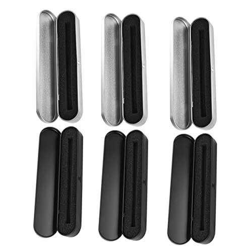 HOMSFOU 6 Stück Metall Federmäppchen Praktische Stiftebox für Schule Büro Tragbare Stiftaufbewahrungsbox Langlebiges Stifteetui mit Deckel Organizer für Bleistifte und Schreibwaren von HOMSFOU