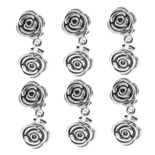 HOMSFOU 6 Stück Vintage Cardigan Clips für Damen Retro Sweater Shawl Verschlüsse aus Stabilem Material Schicke Broschen für Strickjacken Schals Capes und Blusen Stilvolle Modeaccessoires von HOMSFOU