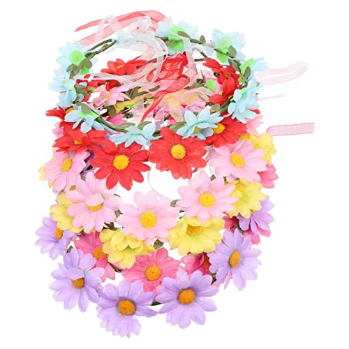 HOMSFOU 6er-Set Margeriten-Blütenkranz Haarreifen, Gänseblümchen Haaraccessoires, Braut-Haarreif für Frauen zur Hochzeit, Verschiedene Farben von HOMSFOU