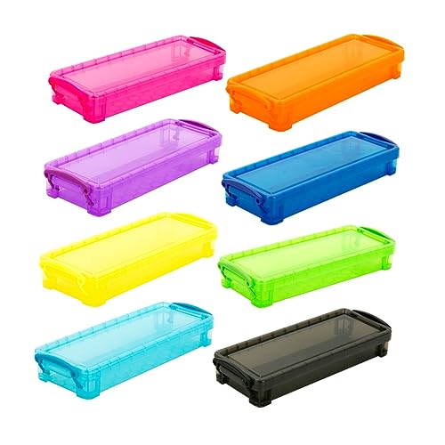 HOMSFOU 8 Stück Teiliges Transparenter Stift Organizer mit Deckel für Schule und Büro aus Strapazierfähigem Hält Schreibwaren Ordentlich und Sicher von HOMSFOU