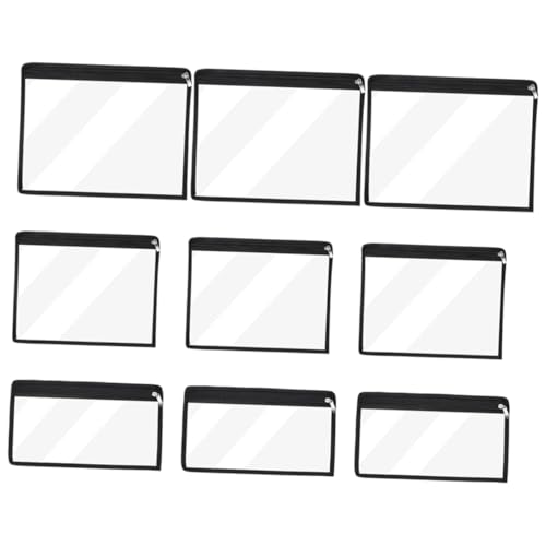 HOMSFOU 9 Stück Transparente Bleistifttasche Teiliges PVC mit Reißverschluss Kosmetik und Reiseetui für Schule und Bürobedarf Leicht und Langlebig von HOMSFOU