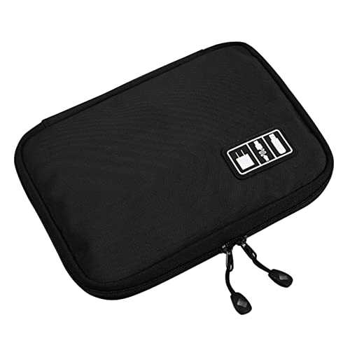 HOMSFOU Aufbewahrungstasche Für Datenkabel Elektronik Tragbar Kordeltasche Wagen Batteriestift Reisezubehör Kopfhörer Elektronisch Elektrokabel-Organizer Draht USB Zum Reisen Stoff Black von HOMSFOU