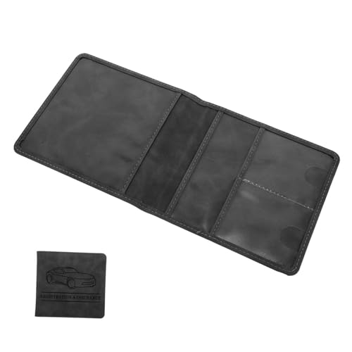 HOMSFOU Auto -dokumenthalter Führerschein- Und Zulassungsinhaber Für EIN Auto Kredit Brieftasche Auto -Essentials Kartenorganisator Brieftasche Für Kreditkarten Black Pu von HOMSFOU