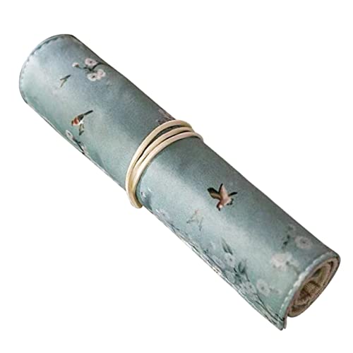 HOMSFOU Bleistift-rolltasche Aus Polyester Retro-Muster Mit Blumen Und Kranichen Stifthalter Für Zuhause Farbe von HOMSFOU