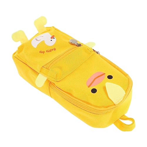 HOMSFOU Multifunktionale Tragbare Bleistifttasche aus Segeltuch Großes Fassungsvermögen Waschbar mit Reißverschluss für Schule und Büro von HOMSFOU