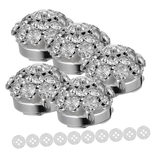 HOMSFOU Manschettenknöpfe Aus Metall Mit Strass-blumen-design Für Hemden Smokingknöpfe Als Accessoire Für Formelle Anlässe Stilvolle Knopfabdeckungen Zum Aufnähen von HOMSFOU