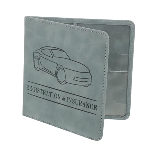 HOMSFOU Fahrzeugschein Halter aus PU Dokumentenmappe für Fahrzeugregistrierung Versicherungskarten Robuste Konstruktion mit Mehreren Fächern für Optimale Organisation Zeitloses Design für von HOMSFOU