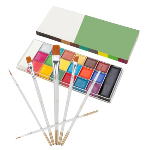 HOMSFOU Farben Ölbasierte Gesichtsfarbe Hautfreundliche Body Paint mit Pinseln Leicht Abwaschbar Farbintensive Schminkpalette für Fasching Halloween Theater Karneval Erwachsene von HOMSFOU