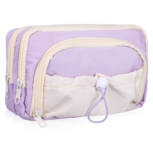 HOMSFOU Federmäppchen Mit Großem Fassungsvermögen Bleistiftkoffer Federmäppchen Federmäppchen Süß Organisatoren Multi Großes Federmäppchen Hochschule Blau Slot Weberei Violett von HOMSFOU